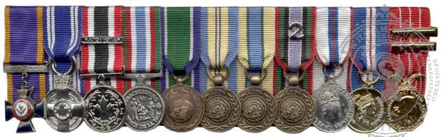 Miniature Medals, Court Mounting