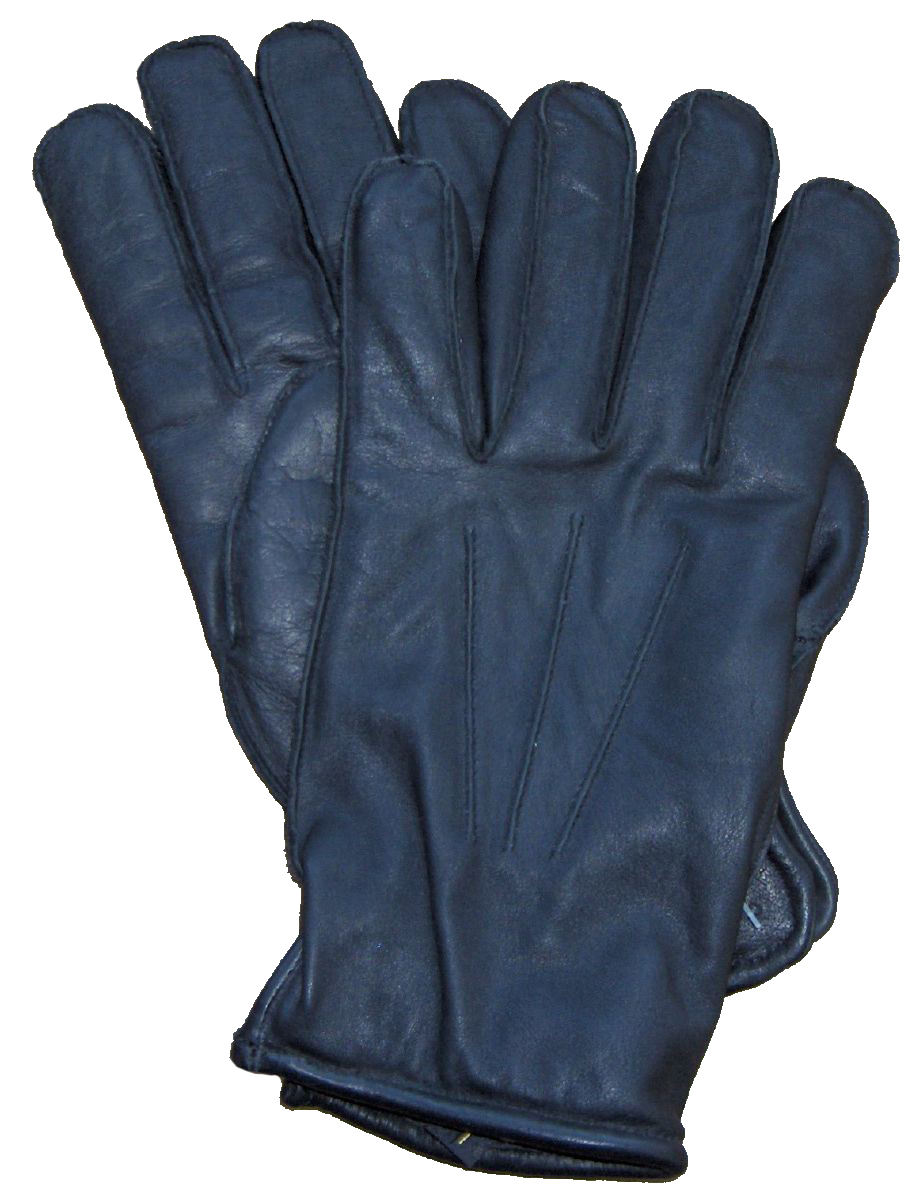 Black Leather Uniform Gloves, Lined