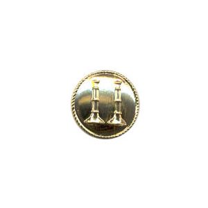 Insigne de collet incendie, 2 trompettes accolées fond plein (paire)