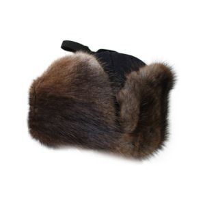3-1000 Yukon Style Muskrat Fur Trim Winter Hat