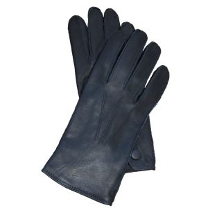 Gants de travail en cuir noir, doublé laine