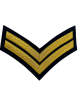 Corporal Cloth Rank Badge (2 chevrons) Embroidered Black