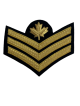 Sergeant Cloth Rank Badge 3 chevrons Braid Black