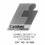 10-1009 Security Investigation Cap Badge with Full Enamel