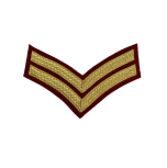 Corporal Cloth Rank Badge (2 chevrons) Braid Red