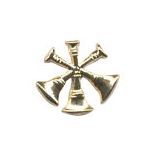 Three Crossed Bugles Fire Collar Ranks, Voided (pair)