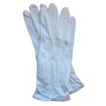 White Nylon Ceremonial Gloves w/ Snap