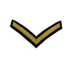 Private Cloth Rank Badge (1 chevron) Braid Black