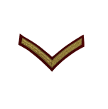 Private Cloth Rank Badge (1 chevron) Braid Red