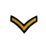 Private Cloth Rank Badge (1 chevron) Embroidered Black