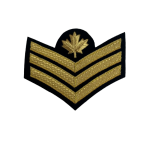 Sergeant Cloth Rank Badge 3 chevrons Braid Black
