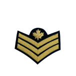 Sergeant Cloth Rank Badge 3 chevrons Braid Green