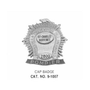 9-1007 Municipal Fire Fighter Cap Badge