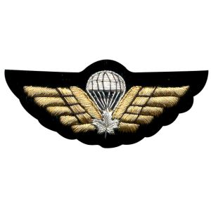 Embroidered Parachutist Jump Wings, White