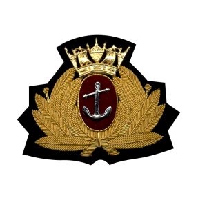 Merchant Navy Embroidered & Metal Cap Badge