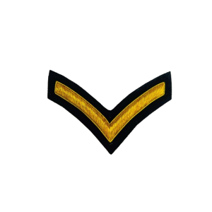 Private Cloth Rank Badge (1 chevron) Embroidered Black
