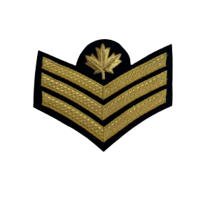 Sergeant Cloth Rank Badge 3 chevrons Embroidered Blue