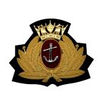 Merchant Navy Embroidered & Metal Cap Badge